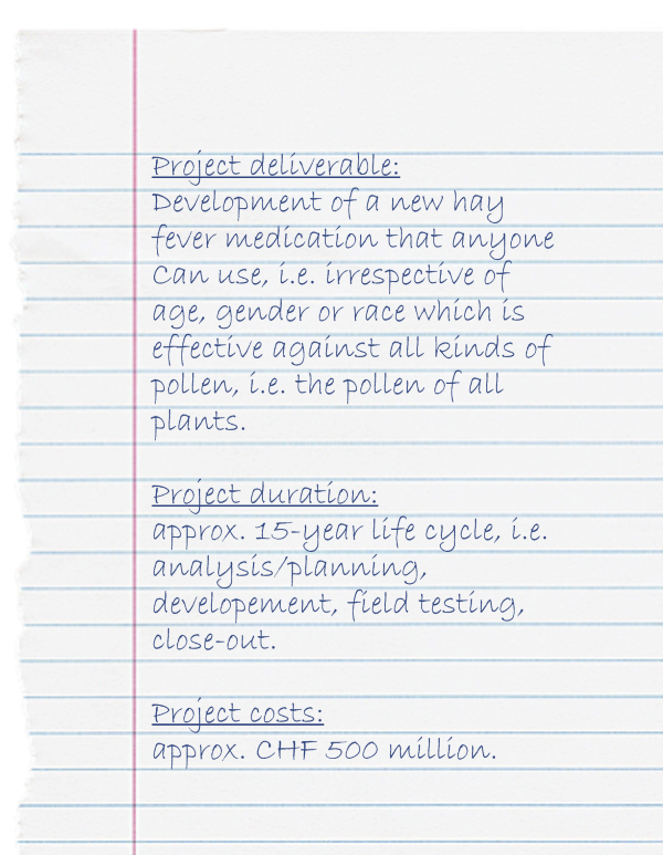 Illustration of the main project objectives "deliverable", "duration" and "costs".